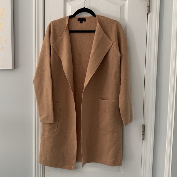 J. Crew 365 Sophie Tan Open Front Cotton/Merino Wool Blend‎  Sweater Blazer S - Picture 8 of 12